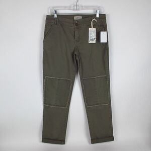 Nordstrom Jolt NWT Olive Green Patch Leg Pants Size 9